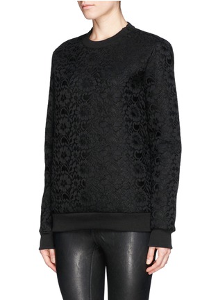 Front View - Click To Enlarge - GIVENCHY - Bonded lace mesh sweatshirt