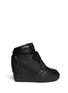 Main View - Click To Enlarge - ASH - 'Azimut' textured leather high top wedge sneakers