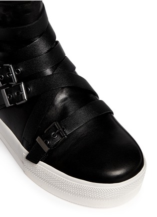 Detail View - Click To Enlarge - ASH - 'Jet' cross strap leather platform sneakers