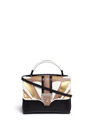 Main View - Click To Enlarge - PAULA CADEMARTORI - 'Petite Faye' medium colourblock leather satchel