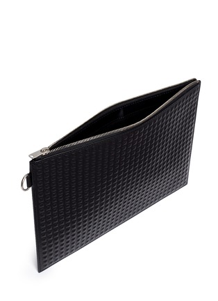 Detail View - Click To Enlarge - BALENCIAGA - Clip' medium grid textured leather pouch