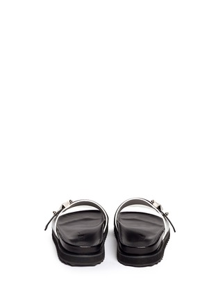 Back View - Click To Enlarge - ALEXANDER MCQUEEN - Metal bridge colourblock leather sandals