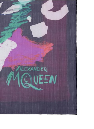 Detail View - Click To Enlarge - ALEXANDER MCQUEEN - Painted leopard print silk chiffon scarf