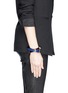 Figure View - Click To Enlarge - ALEXANDER MCQUEEN - Three buckle double wrap leather bracelet