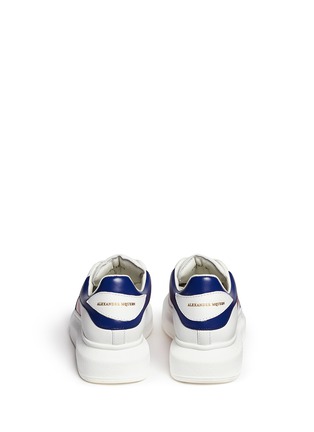 Back View - Click To Enlarge - ALEXANDER MCQUEEN - Patchwork leather flatform sneakers