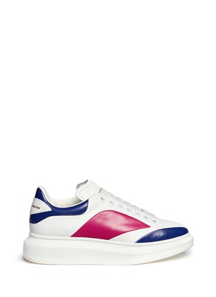 Main View - Click To Enlarge - ALEXANDER MCQUEEN - Patchwork leather flatform sneakers