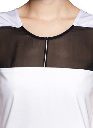 Detail View - Click To Enlarge - HELMUT LANG - Contrast chiffon front yoke tank top