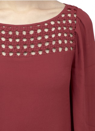 Detail View - Click To Enlarge - DIANE VON FURSTENBERG - Callie crochet panel blouse
