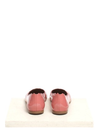 Back View - Click To Enlarge - CHLOÉ - Scalloped edge leather flats