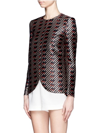 Front View - Click To Enlarge - STELLA MCCARTNEY - Match print satin twill top
