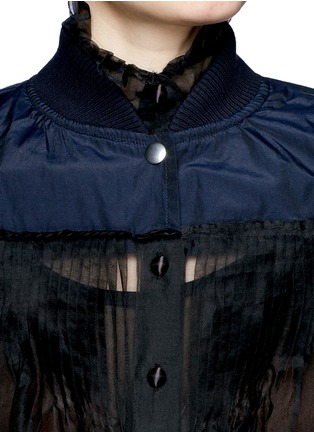 Detail View - Click To Enlarge - SACAI - Chiffon underlay jacket dress