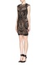 Figure View - Click To Enlarge - RVN - 'Armor' 3D jacquard body-con dress