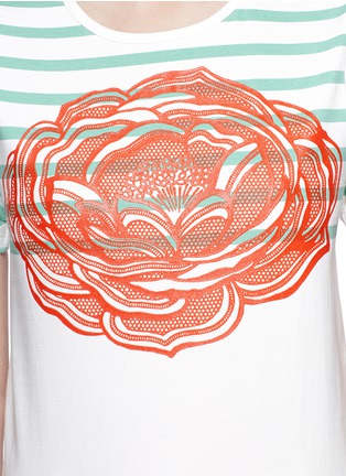 Detail View - Click To Enlarge - STELLA MCCARTNEY - Rose appliqué stretch jersey T-shirt