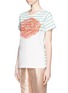 Front View - Click To Enlarge - STELLA MCCARTNEY - Rose appliqué stretch jersey T-shirt