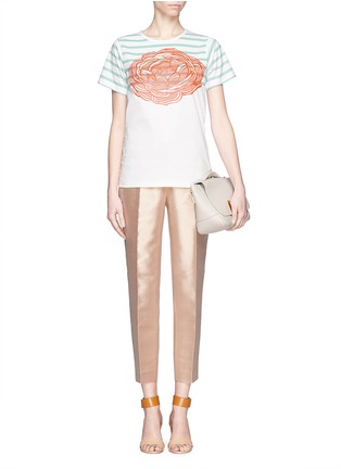 Figure View - Click To Enlarge - STELLA MCCARTNEY - Rose appliqué stretch jersey T-shirt
