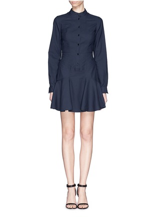 Main View - Click To Enlarge - STELLA MCCARTNEY - Mandarin collar cotton piqué fit-and-flare dress