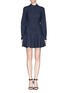 Main View - Click To Enlarge - STELLA MCCARTNEY - Mandarin collar cotton piqué fit-and-flare dress