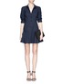 Figure View - Click To Enlarge - STELLA MCCARTNEY - Mandarin collar cotton piqué fit-and-flare dress