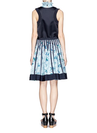 Back View - Click To Enlarge - SACAI - Pleated floral bottom dress