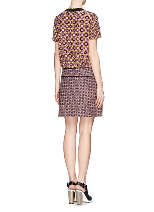 Back View - Click To Enlarge - VICTORIA, VICTORIA BECKHAM - Cotton-jacquard printed dress