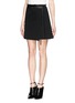 Front View - Click To Enlarge - RAG & BONE - Paige leather waistband pleat wrap skirt