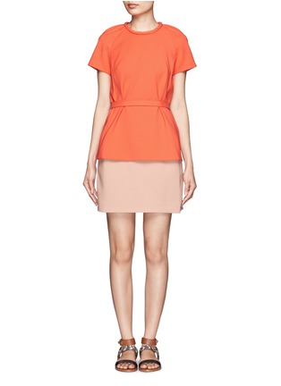 Main View - Click To Enlarge - VICTORIA, VICTORIA BECKHAM - Belted top combo dress