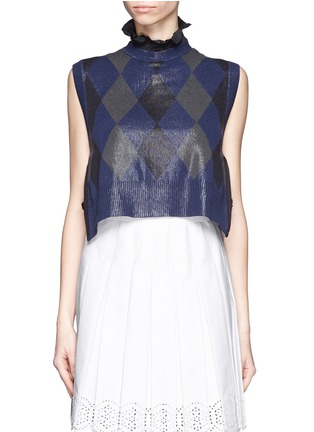 Main View - Click To Enlarge - SACAI - Diamond knit sleeveless top