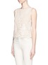Front View - Click To Enlarge - ALICE & OLIVIA - Amal floral embroidery shell top