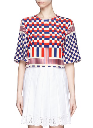 Main View - Click To Enlarge - ALEXANDER MCQUEEN - Check print cropped top
