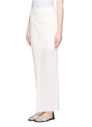 Front View - Click To Enlarge - HELMUT LANG - Twist and slit front jersey maxi skirt