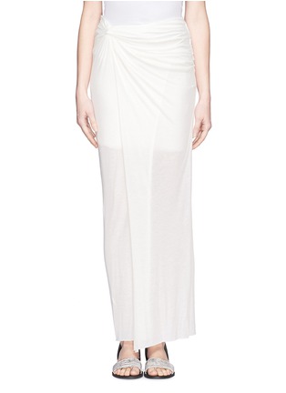Main View - Click To Enlarge - HELMUT LANG - Twist and slit front jersey maxi skirt