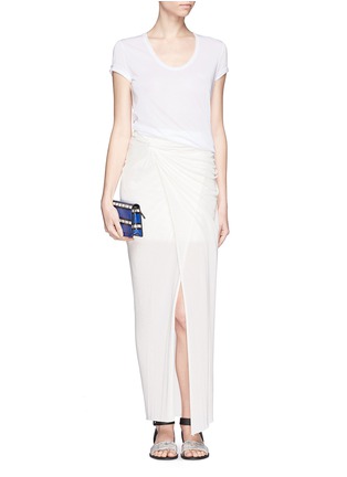 Figure View - Click To Enlarge - HELMUT LANG - Twist and slit front jersey maxi skirt