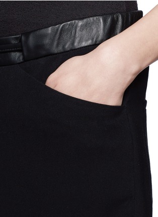 Detail View - Click To Enlarge - HELMUT LANG - Leather waistband drawstring shorts