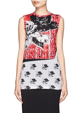 Main View - Click To Enlarge - PRABAL GURUNG - Rose collage print jersey tank top