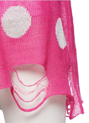 Detail View - Click To Enlarge - WILDFOX COUTURE - Metallic polka dot distressed sweater
