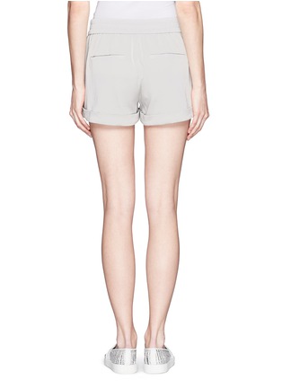 Back View - Click To Enlarge - HELMUT LANG - Leather front roll cuff shorts