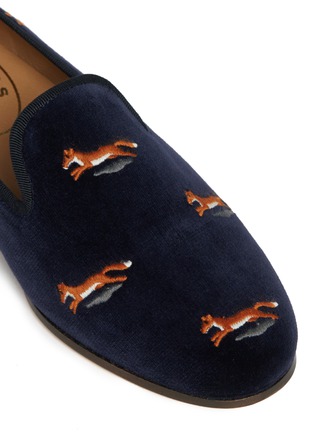 Detail View - Click To Enlarge - STUBBS & WOOTTON - Tally Ho velvet slip-ons