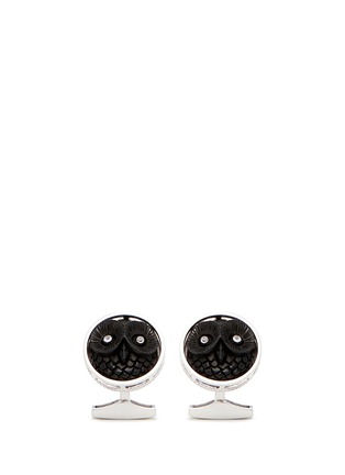 Main View - Click To Enlarge - TATEOSSIAN - Sterling Silver Owl Motif Cufflinks