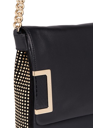 Detail View - Click To Enlarge - JIMMY CHOO - 'Ally' chain strap stud leather bag