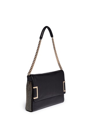 Front View - Click To Enlarge - JIMMY CHOO - 'Ally' chain strap stud leather bag