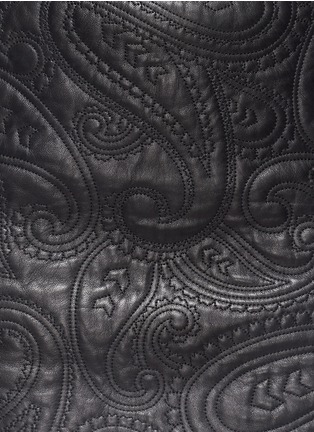 Detail View - Click To Enlarge - ALEXANDER WANG - Paisley jacquard mini leather skirt