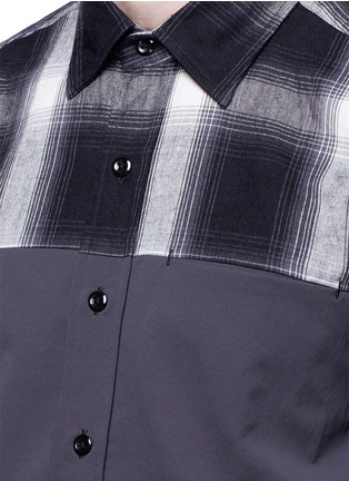 Detail View - Click To Enlarge - NANAMICA - Check plaid patchwork shirt