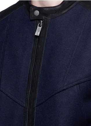 Detail View - Click To Enlarge - SCOTCH & SODA - Sueded leather sleeve blouson jacket