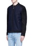 Front View - Click To Enlarge - SCOTCH & SODA - Sueded leather sleeve blouson jacket