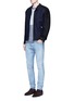 Figure View - Click To Enlarge - SCOTCH & SODA - Sueded leather sleeve blouson jacket