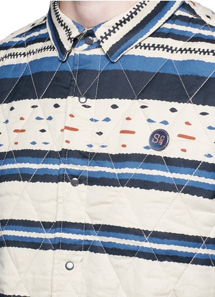 Detail View - Click To Enlarge - SCOTCH & SODA - 'Nordic' stripe quilted shirt jacket