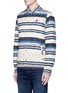 Front View - Click To Enlarge - SCOTCH & SODA - 'Nordic' stripe quilted shirt jacket
