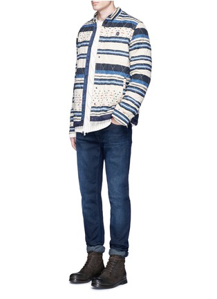 Figure View - Click To Enlarge - SCOTCH & SODA - 'Nordic' stripe quilted shirt jacket