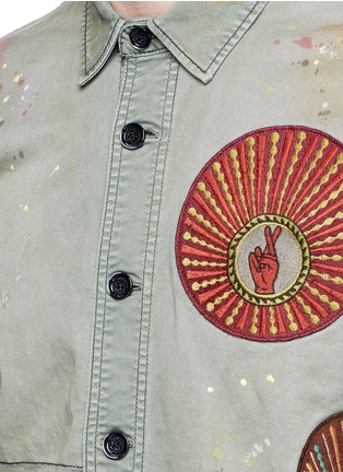 Detail View - Click To Enlarge - SCOTCH & SODA - Patch paint spot shirt jacket