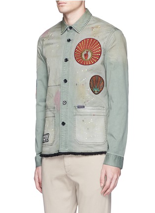 Front View - Click To Enlarge - SCOTCH & SODA - Patch paint spot shirt jacket